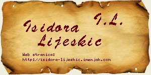 Isidora Lijeskić vizit kartica